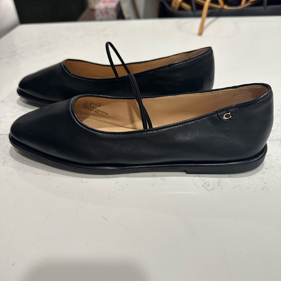 Coach Emilia Mary Jane Flat 🌻NEW🌻 Black Leather - Picture 3 of 9